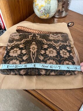 Patricia Nash Cassini flower leather wristlet & dust bag